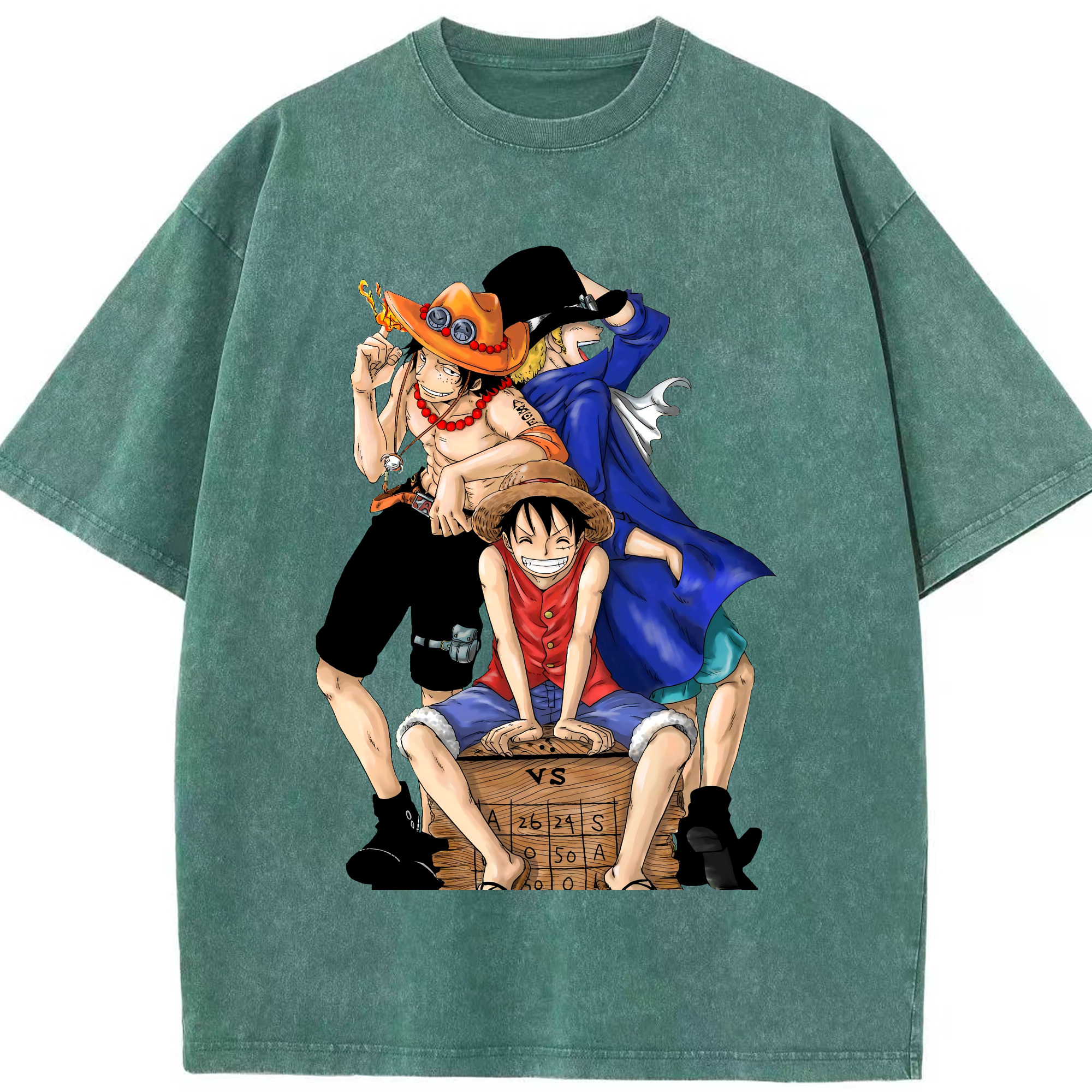 ワンピース モンキー・D・ルフィ ONE PIECE Monkey D. Luffy 綿100% ヴィンテージ風 半袖Tシャツ（フロントプリント）